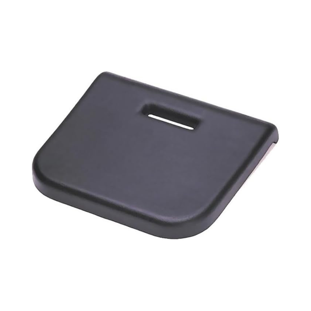 A black, rectangular plastic object with rounded corners and a horizontal slot near the top—photographed on white—serves as one of the Nova Replacement Parts for ZOOM & GetGo Rollators.